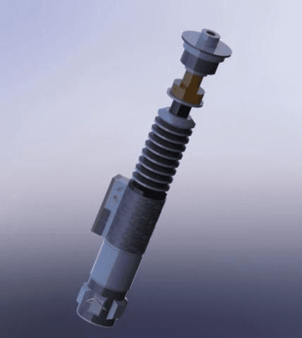 SolidWorks render of Luke Skywalker's ROTJ lightsaber hilt